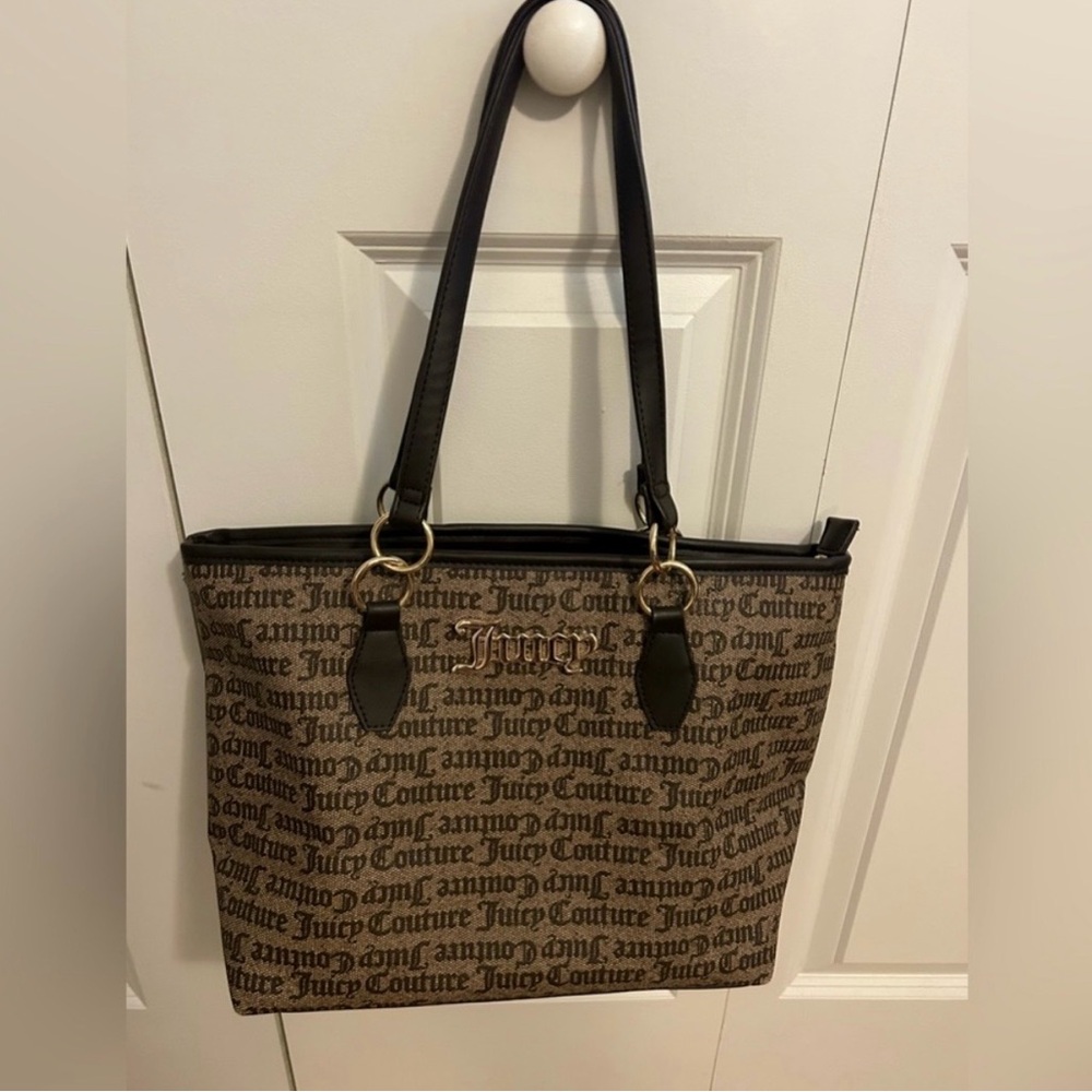 Juicy Couture Logo Print Brown and Black Tote